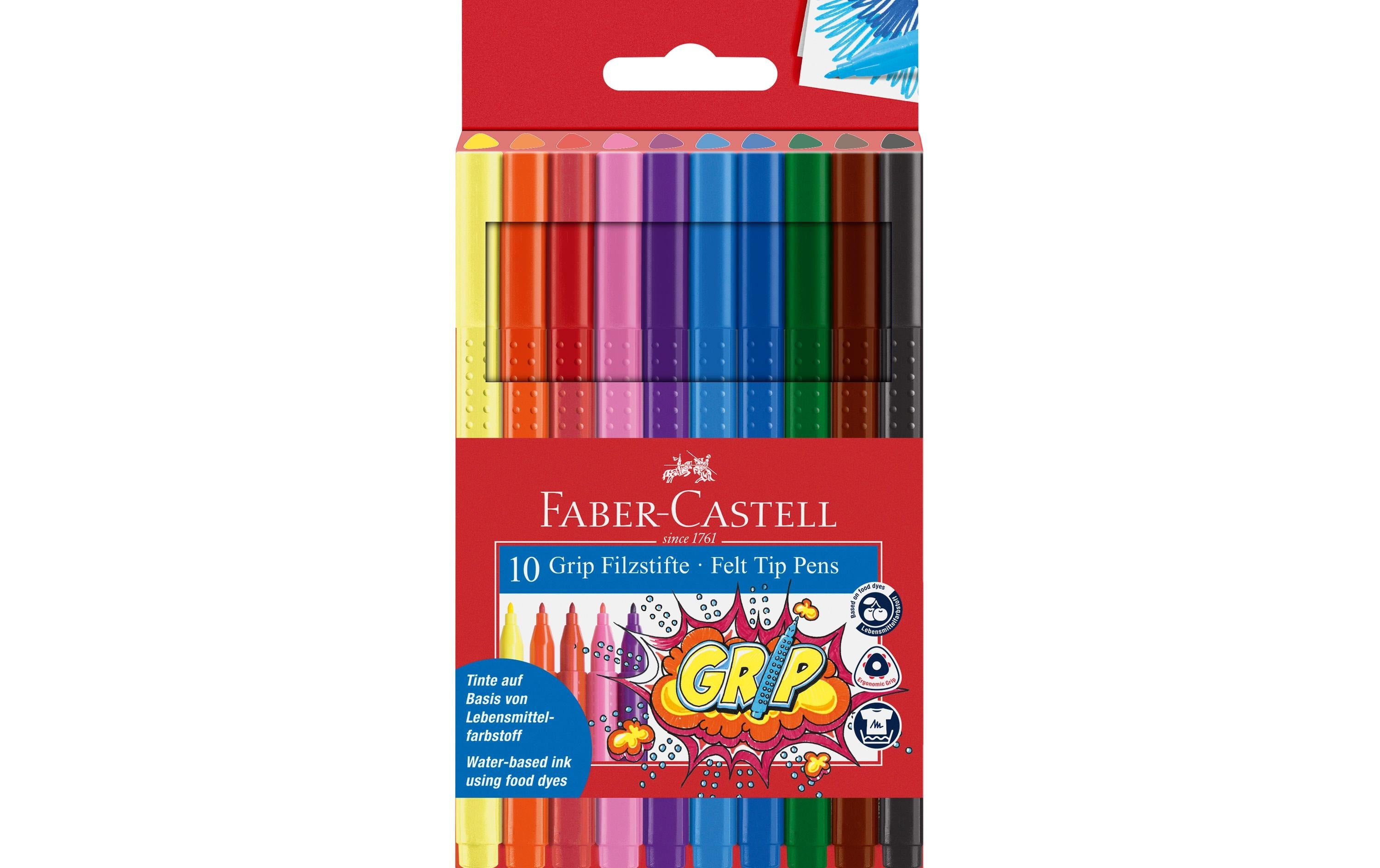 Faber-Castell Fasermaler Grip Colour Marker 10er Etui
