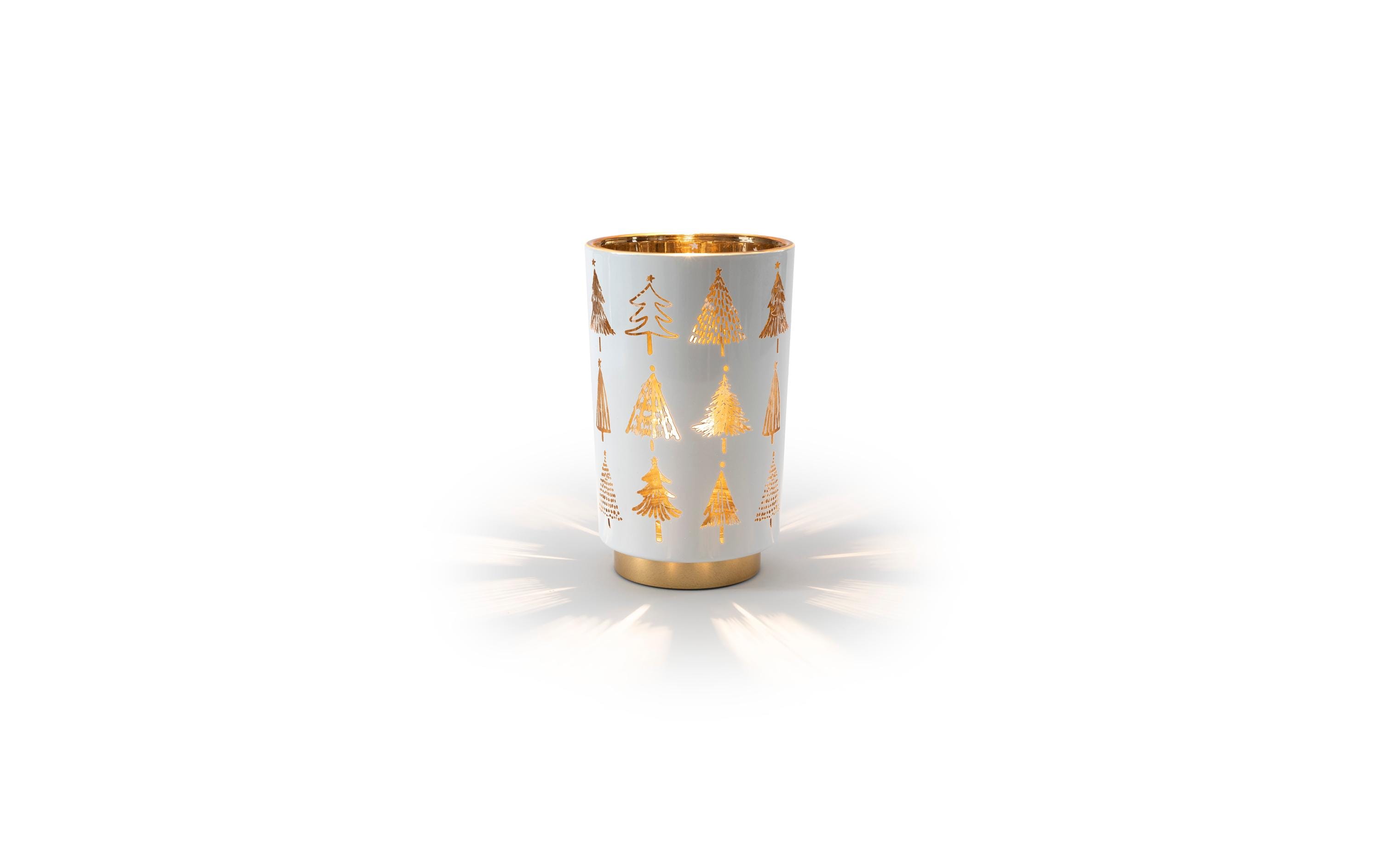 STT LED Glas White tree Lantern M indoor, 1LED ww, D12x H20