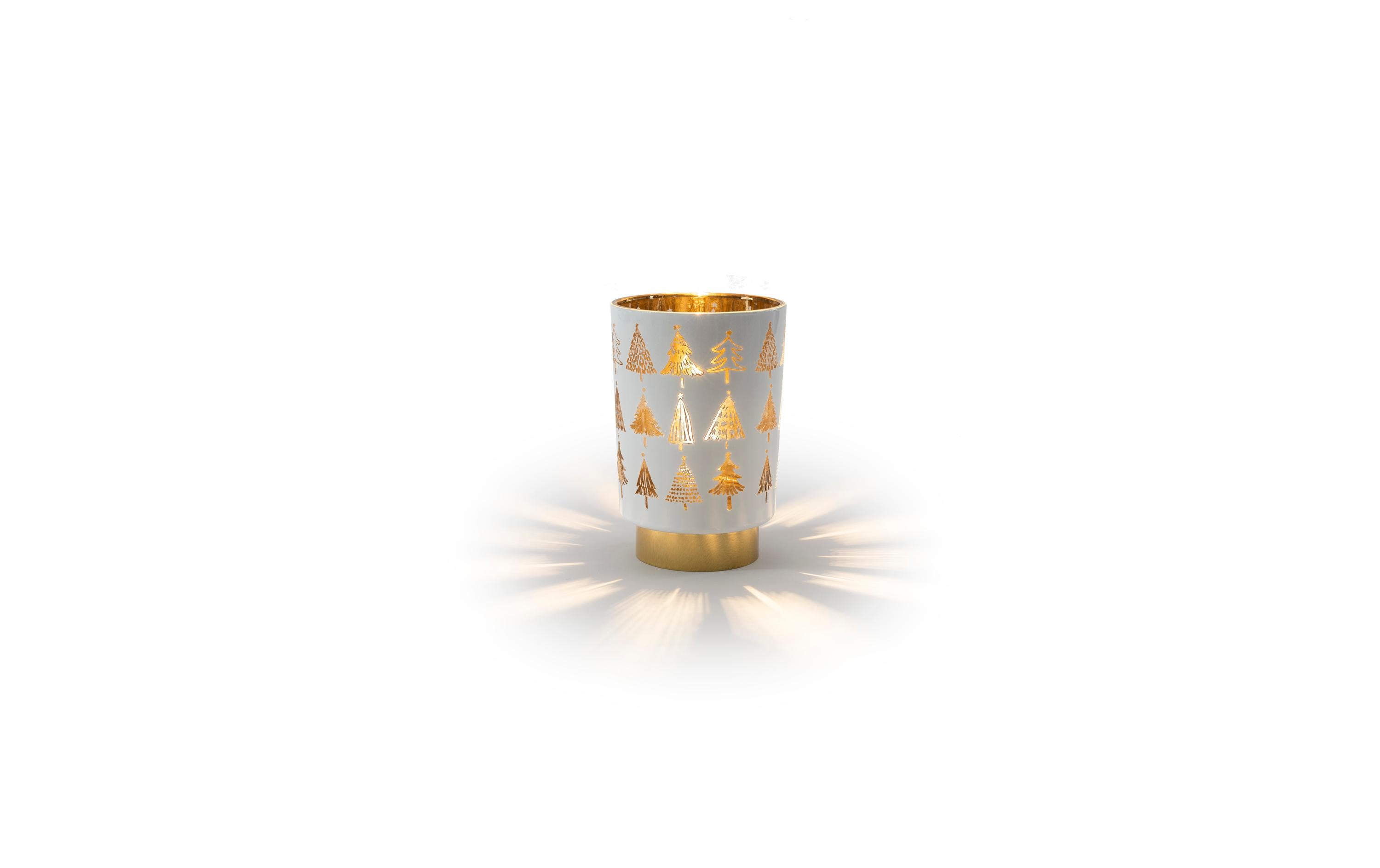 STT LED Glas White tree Lantern S indoor, 1LED ww, D10x H15