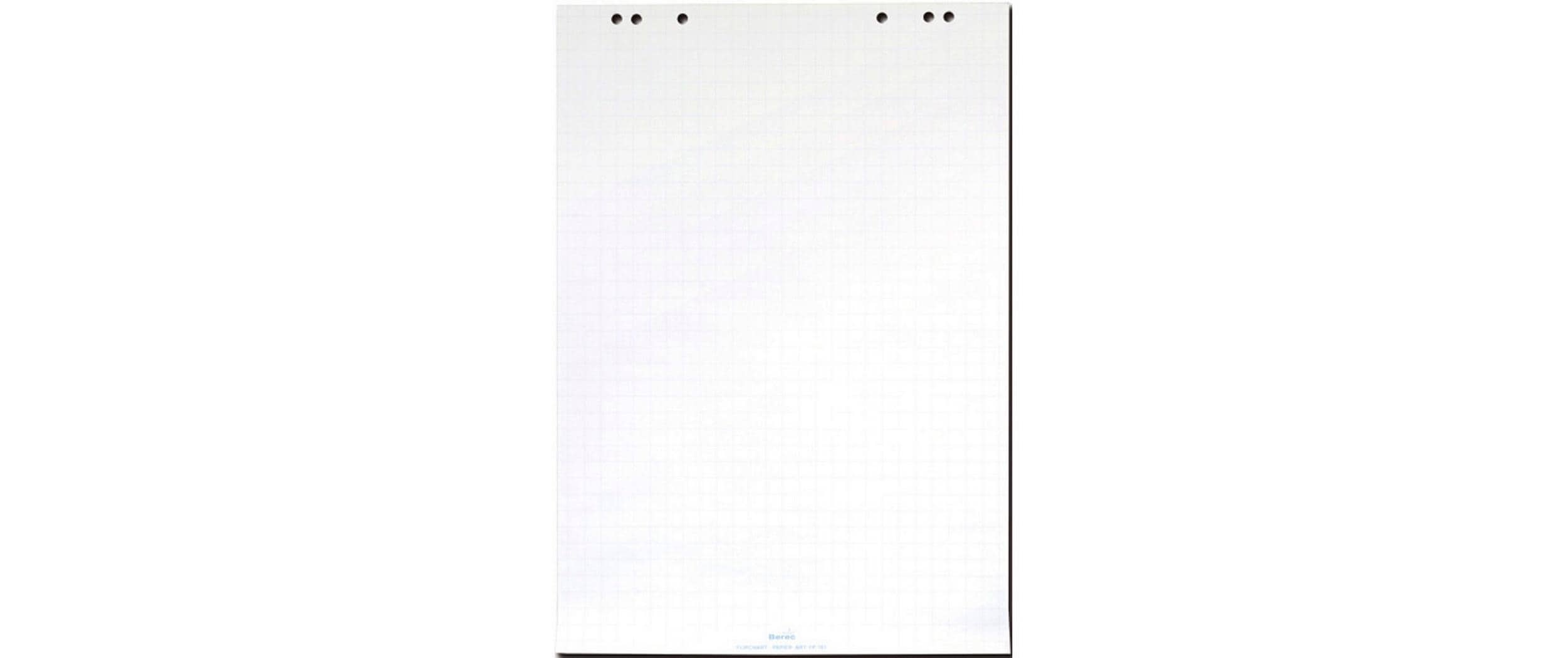 Berec Flipchart Block,  5 Stk Vorderseite 25 mm kariert, Rückseite blanco
