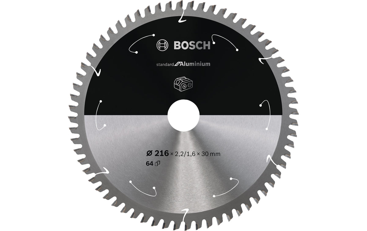 Bosch Professional Kreissägeblatt für Akku Standard for Alu, 216x2,2/1,6x30, 64Z