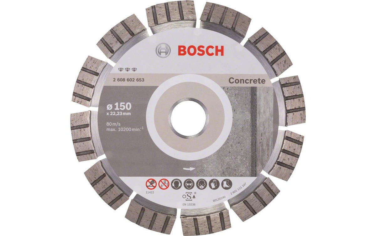Bosch Professional Diamanttrennscheibe Best for Concrete, 150x22,23x2,4x12 mm