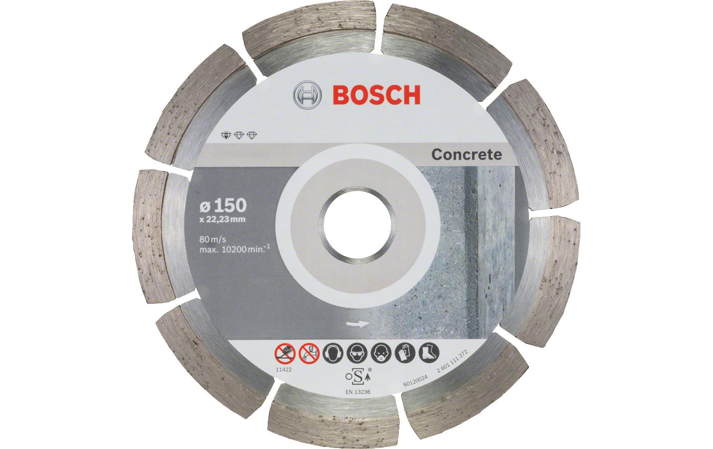 Bosch Professional Diamanttrennscheibe Standard for Concrete, 150x22,23x2x10 mm