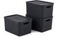 Rotho 3er-Set Dekoboxen black A4 "JIVE" Charcoal black