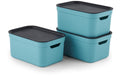 Rotho 3er-Set Dekoboxen blau A5 "JIVE" Himmelblau