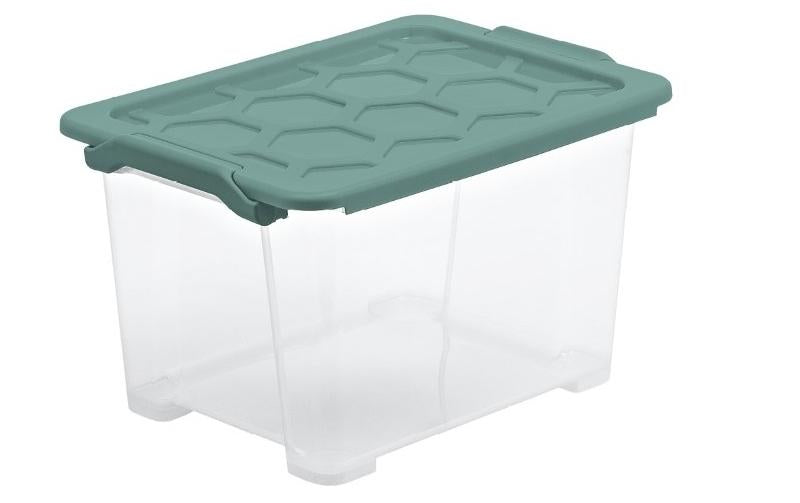 Rotho Box 15 l EVO SAFE Transparent / Mistletoe green
