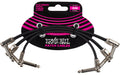 Ernie Ball 6221 Patchkabel flach, gew./gew., schwarz, 15 cm, 3er