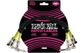 Ernie Ball 6075 Patchkabel gew./gew., schwarz, 30cm, 3er