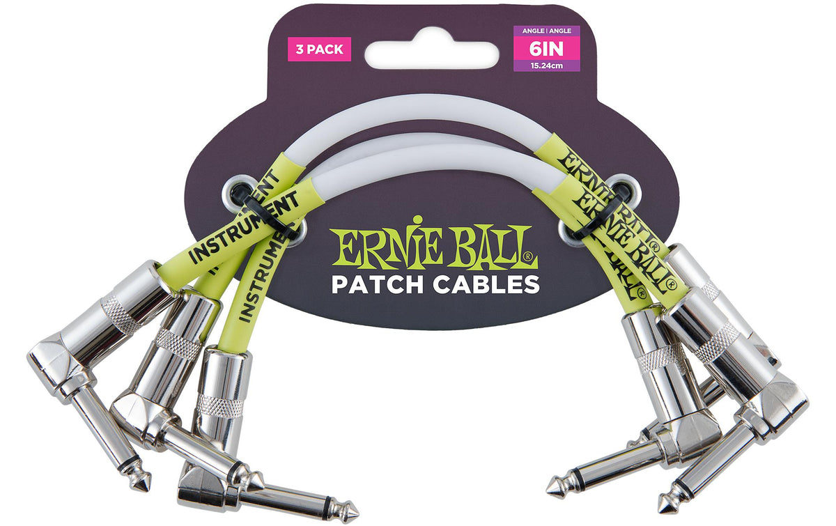 Ernie Ball 6051 Patchkabel gew./gew., weiss, 15cm, 3er