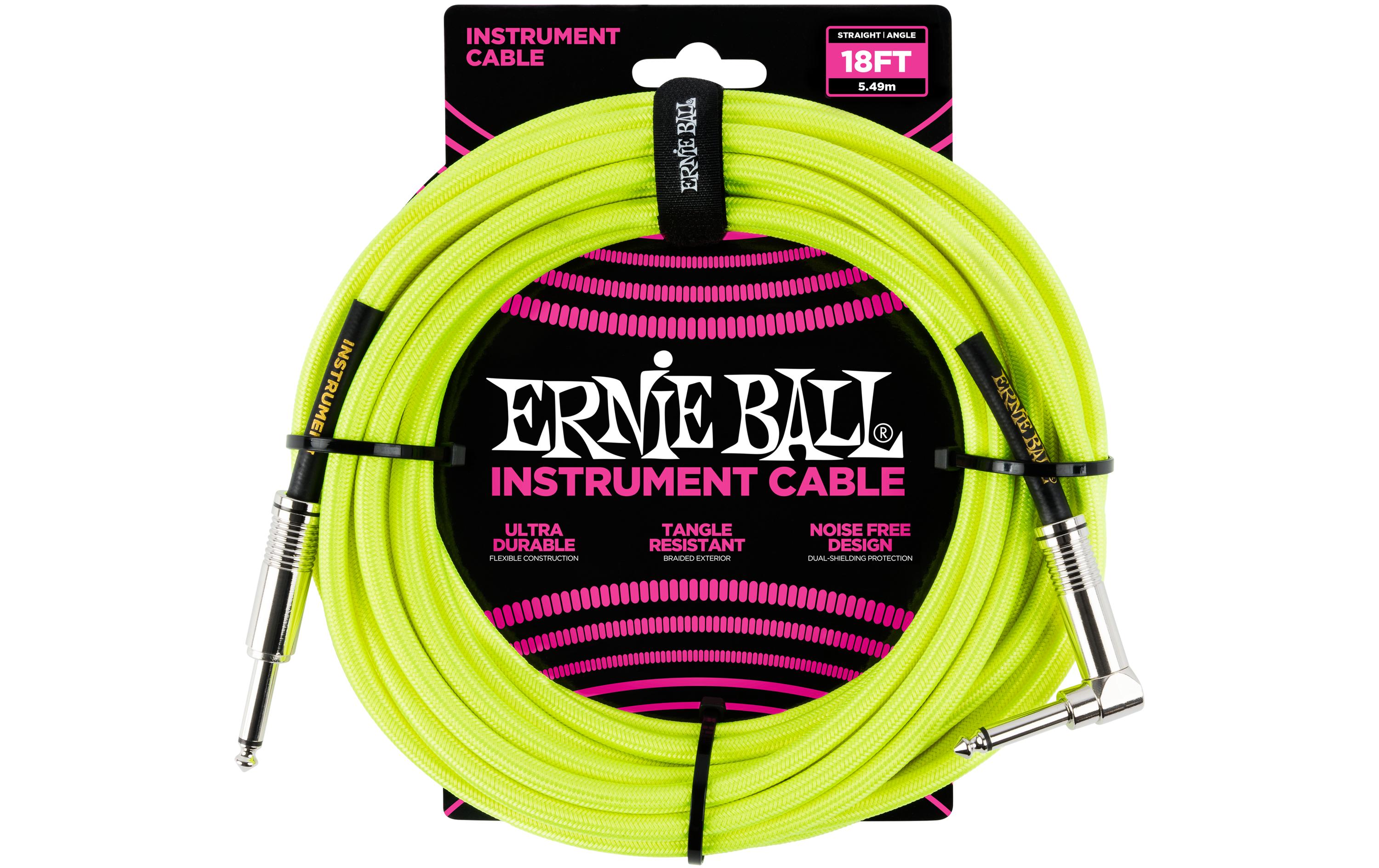 Ernie Ball 6085 Kabel Kabel, 5.48 m, gelb, Gewebe