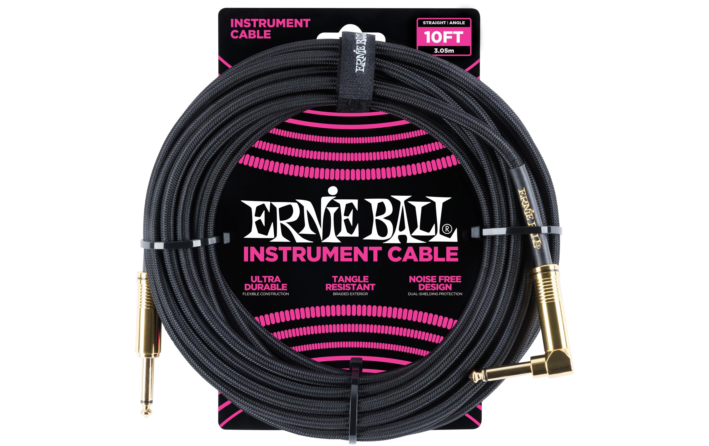 Ernie Ball 6081 Kabel Kabel, 3 m, schwarz, Gewebe