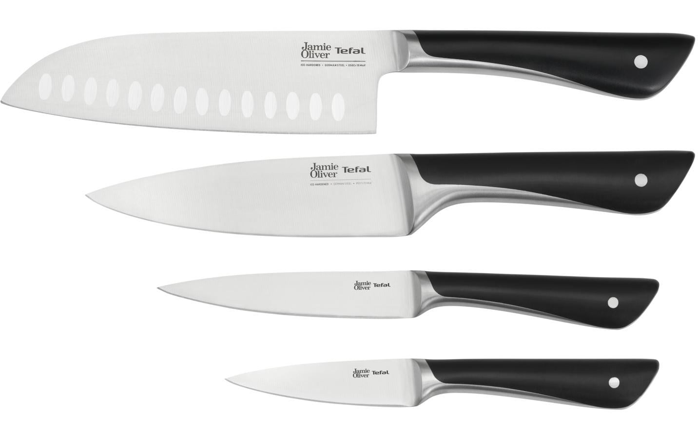 Tefal Jamie Oliver Messerset 4-teilig Koch, Santuko, Universal und Schälmesser