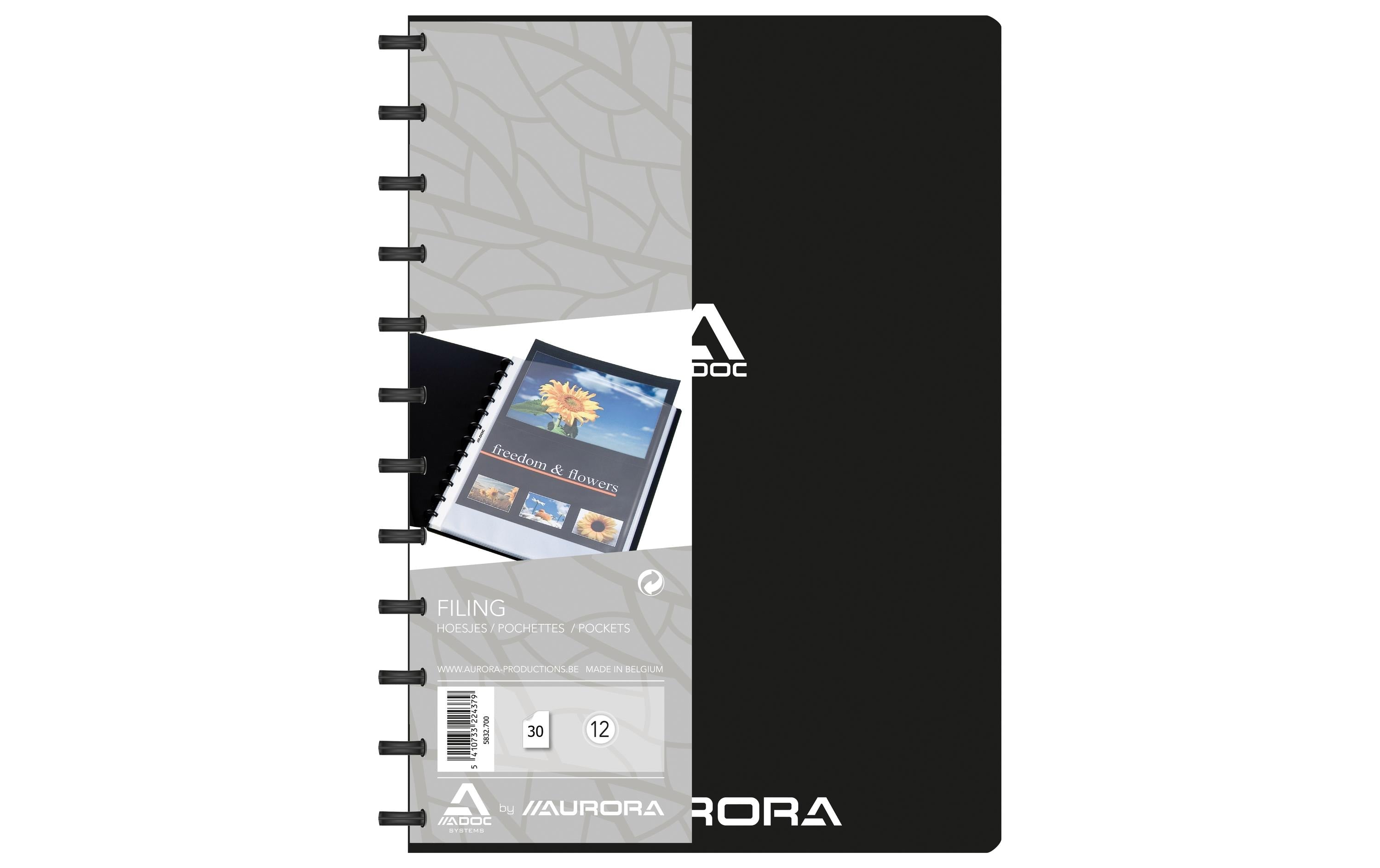 Adoc Sichtbuch L-Bind Ex A4, 20 Taschen, schwarz