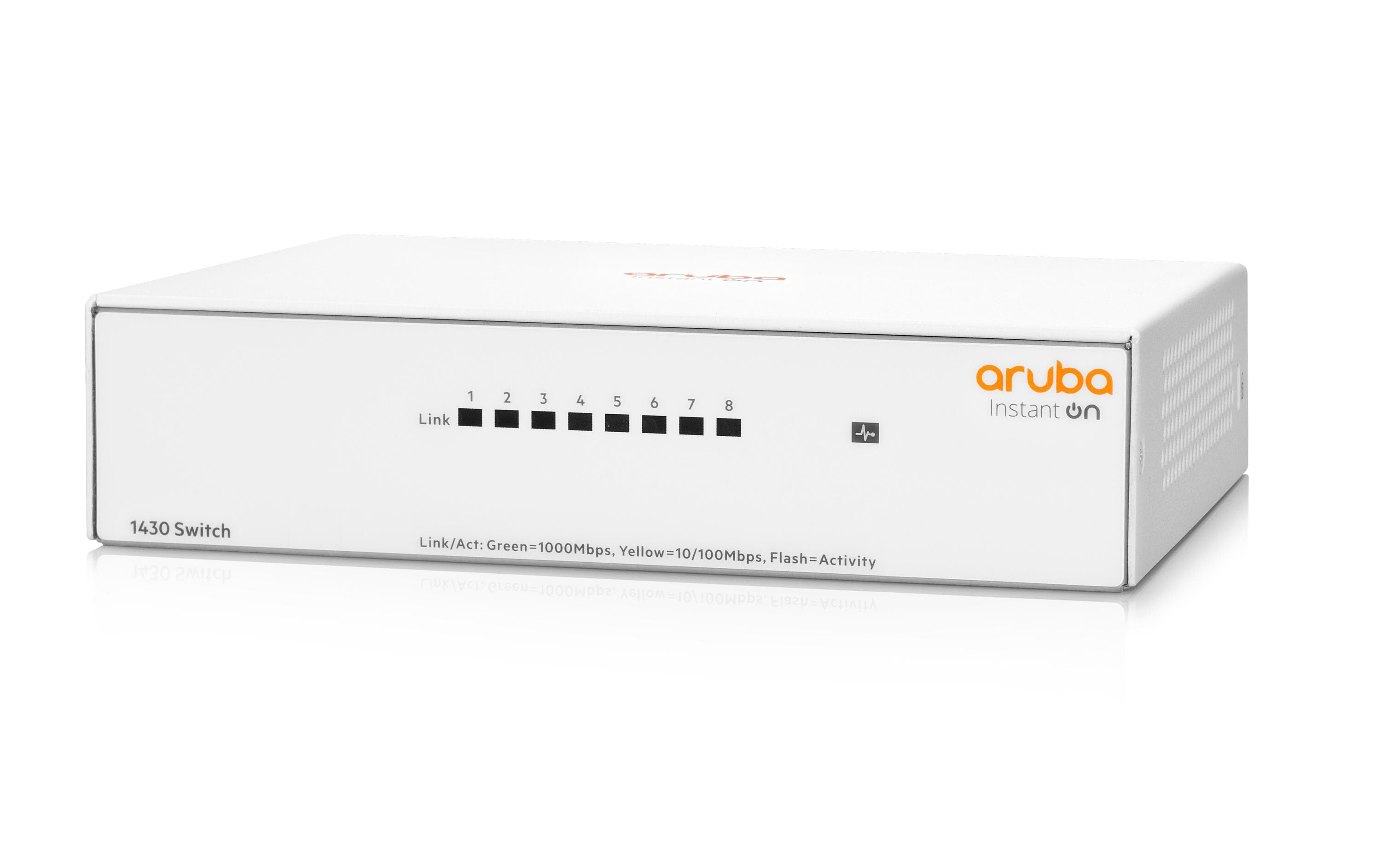 HP 1430-8G: 8 Port Switch, 1Gbps AutoUplink, lüfterlos