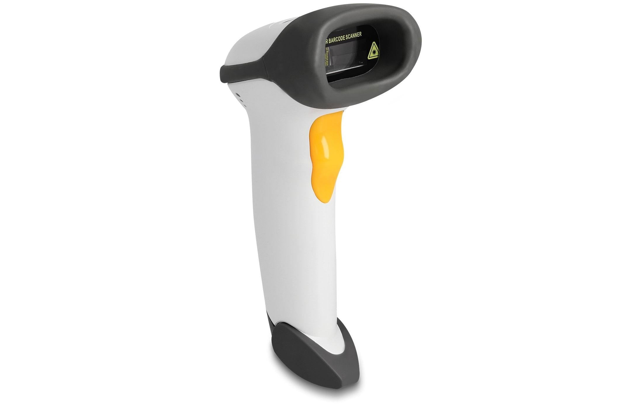 Delock 90565 1D Barcode Scanner hellgrau, mit Anschlusskabel und Halterung