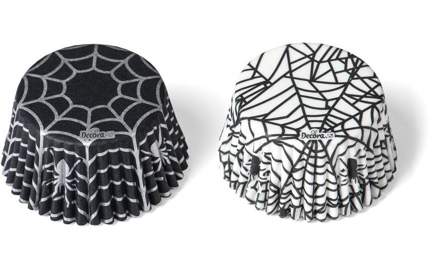 Decora Backförmchen Halloween Spinnen ø 50 x 32 h mm Verpackung : 36 Stück