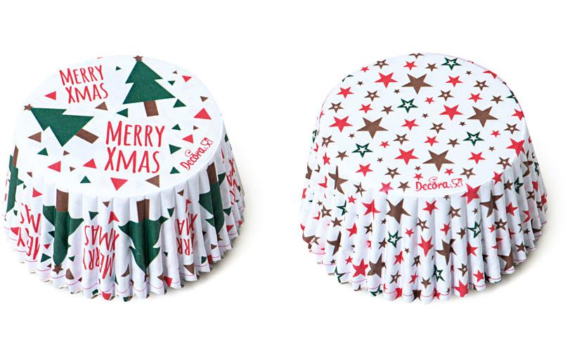 Decora Weihnachtsbäume und Sterne ø 50 x 32 h mm Verpackung : 36 Stück