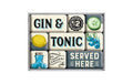 Nostalgic Art Magnet-Set Gin & Tonic 9 Stück, Gross: 9x7 cm, Klein: 2x3 cm