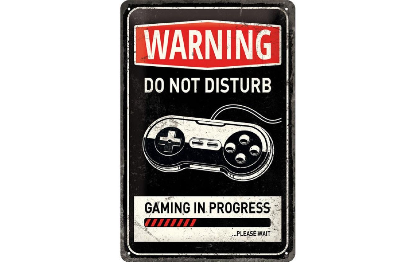 Nostalgic Art Schild Gaming in pogress Metall, 20x30 cm