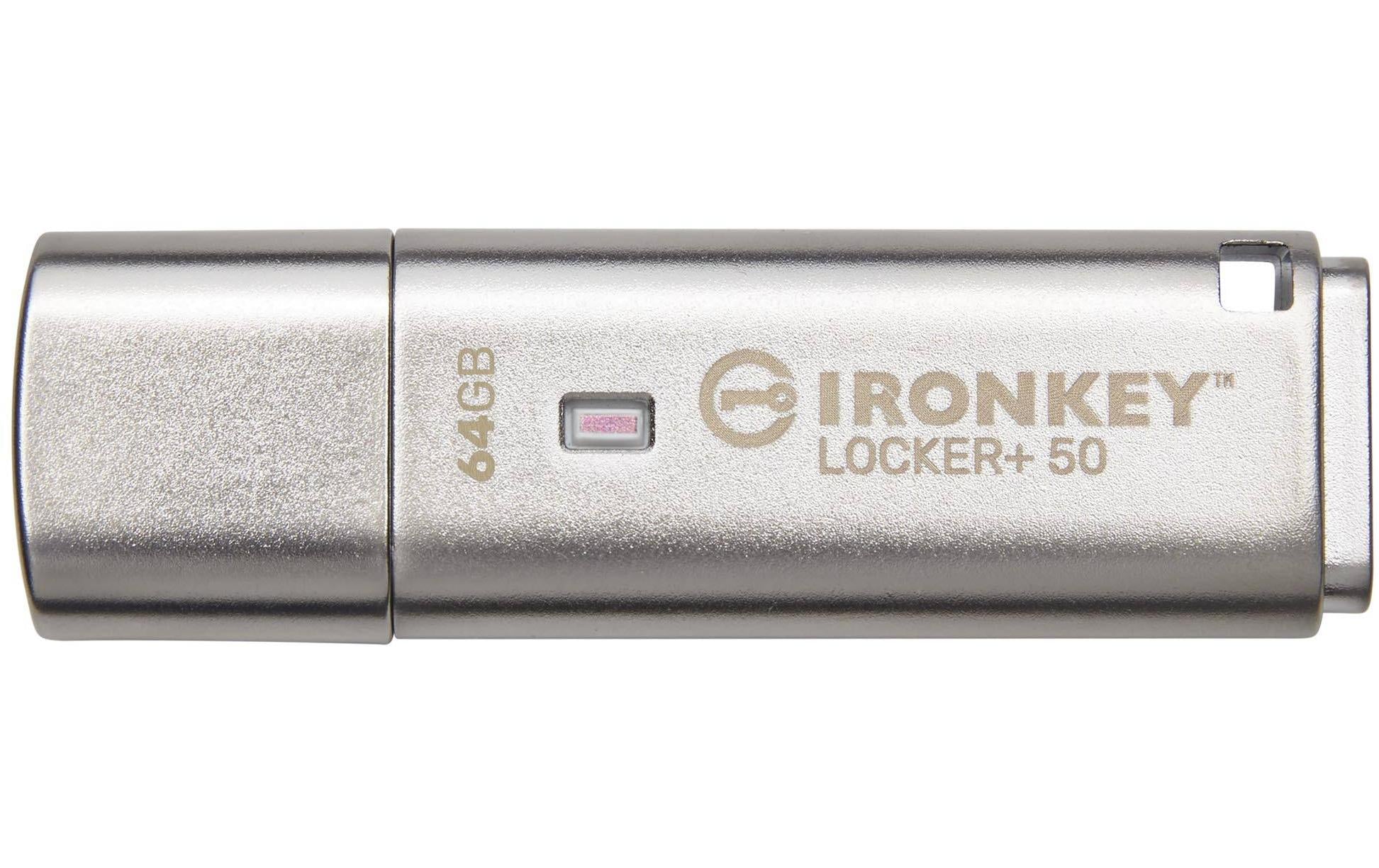 Kingston IronKey Locker+ 50 64GB USB3.2 (Typ-A), AES-256 Encrypted