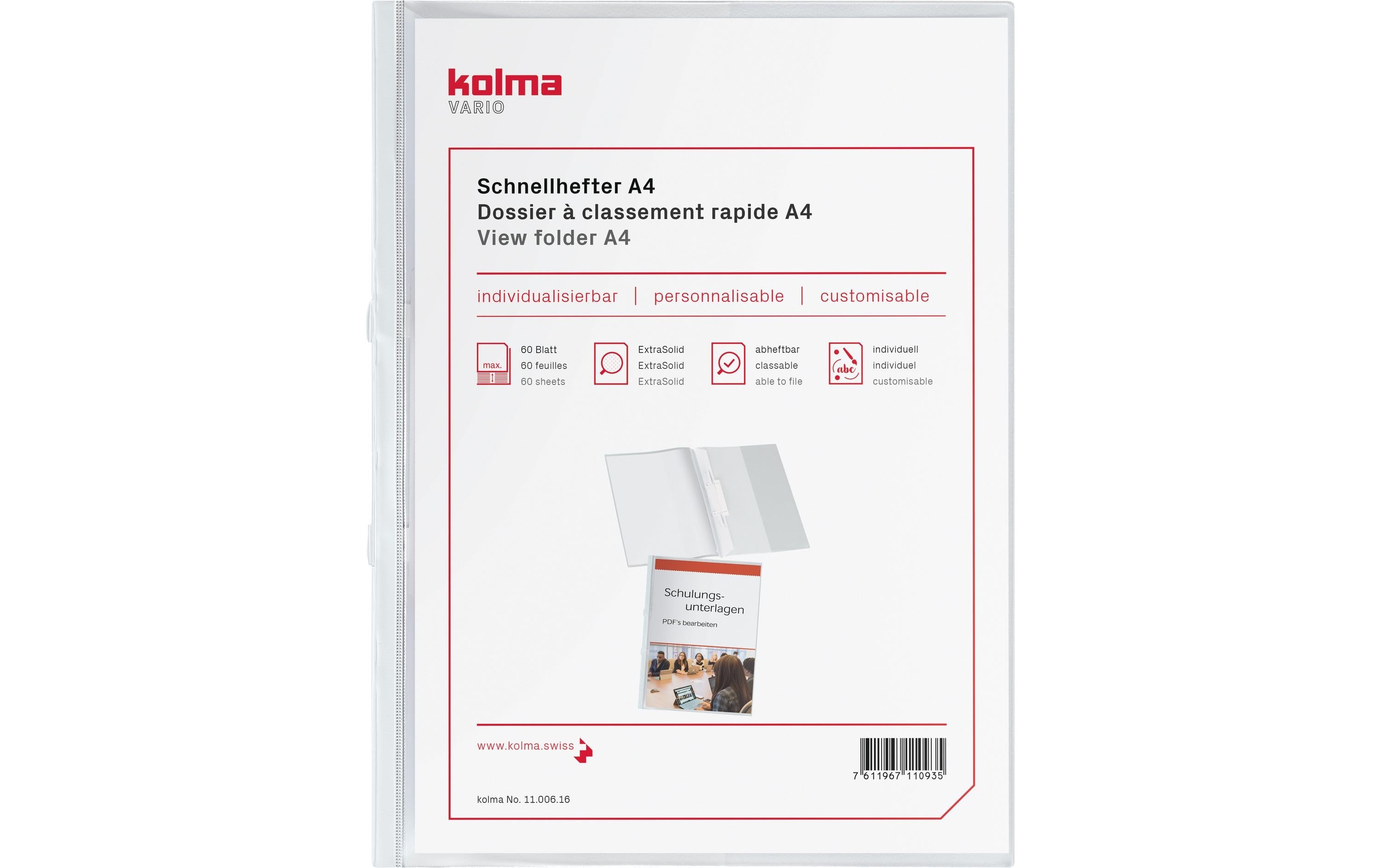 Kolma Schnellhefter Vario A4, weiss