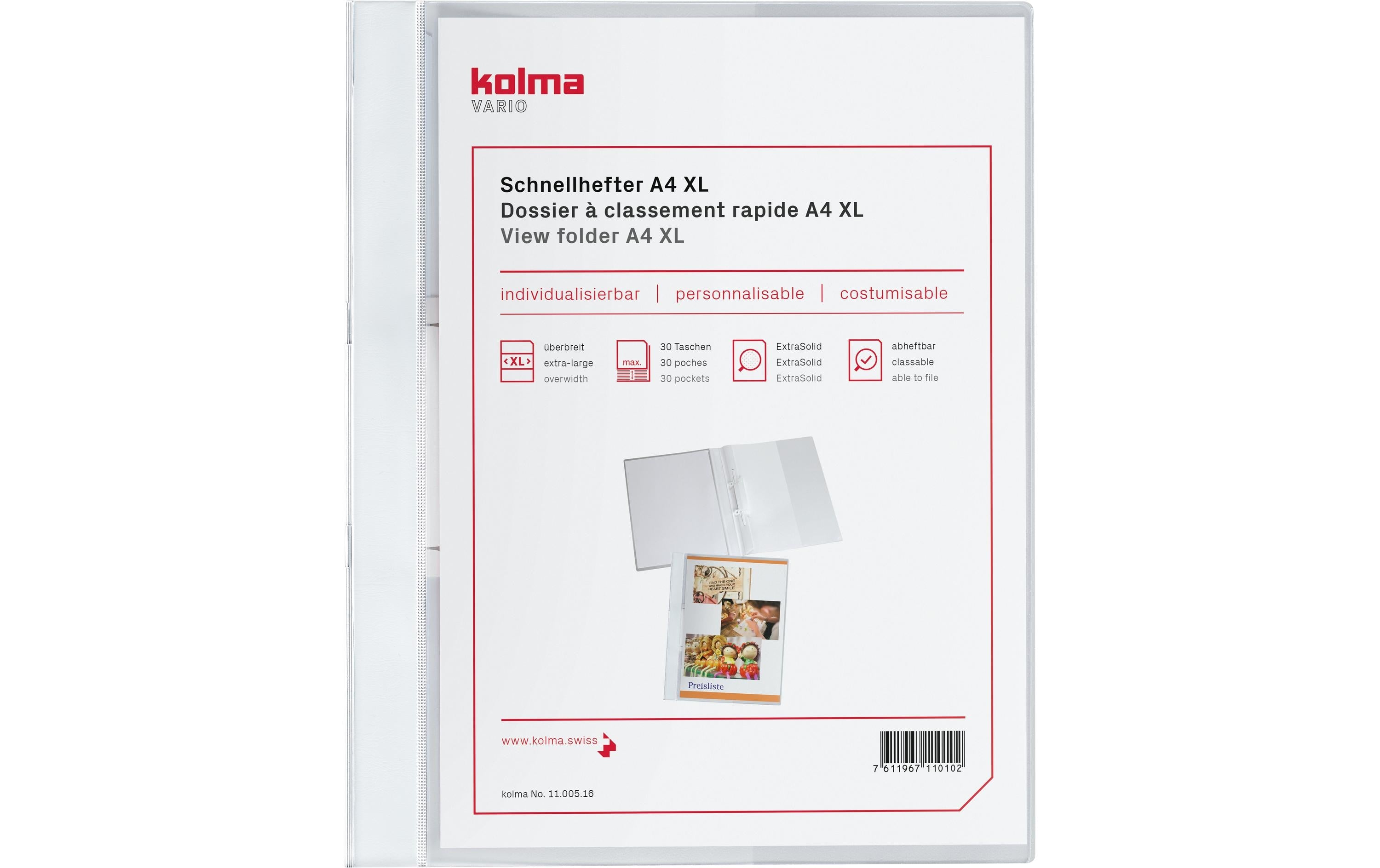 Kolma Schnellhefter Vario A4 XL, weiss, 5 Stk