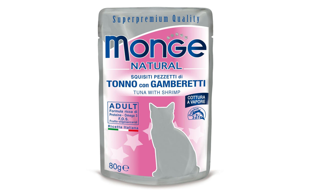 Monge Cat Natural Adult 80g Thunfisch&Garnelen, Ergänzungsfutter