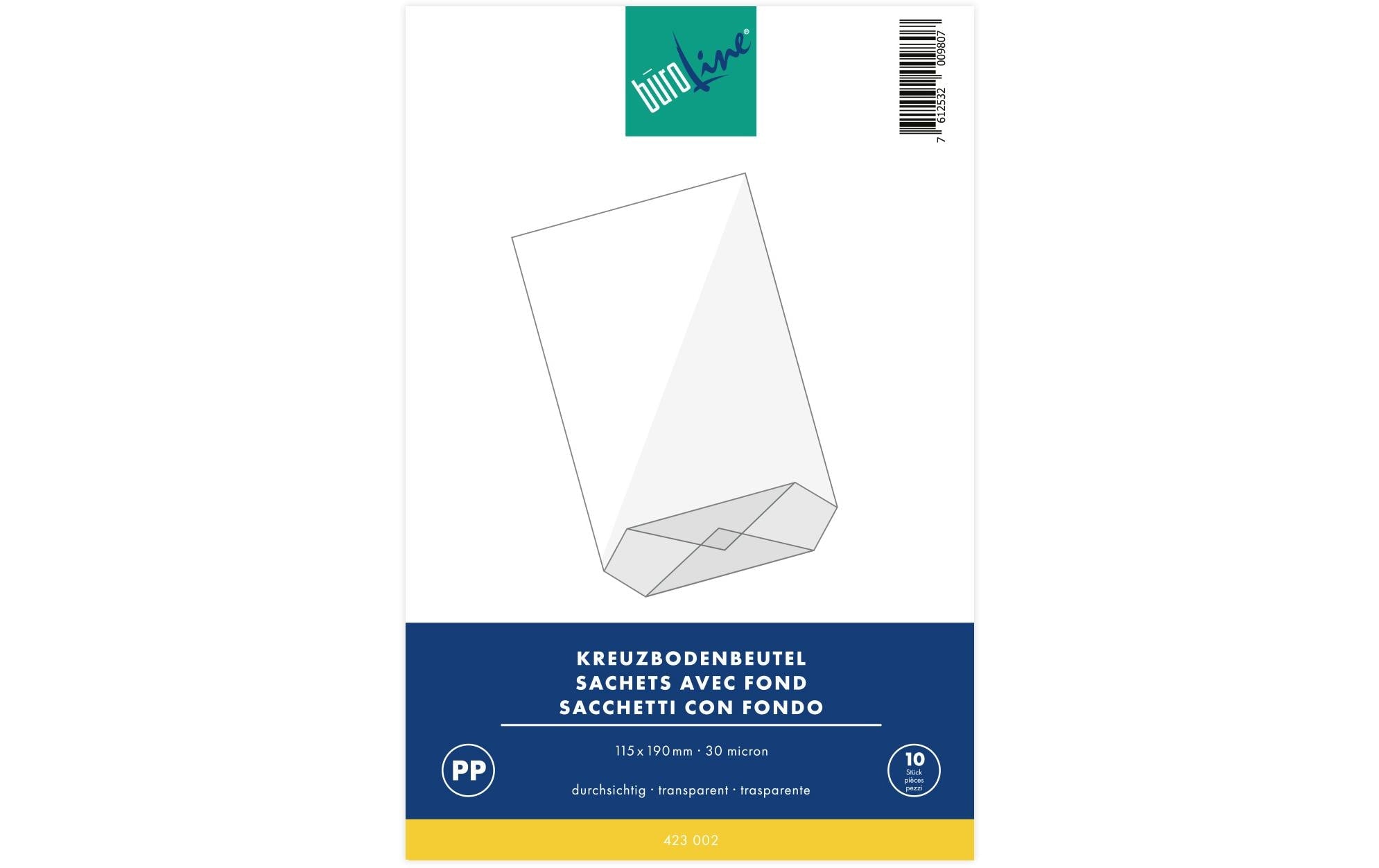 BüroLine Kreuzboden-Beutel, 10 Stk 11,5 x 19 cm
