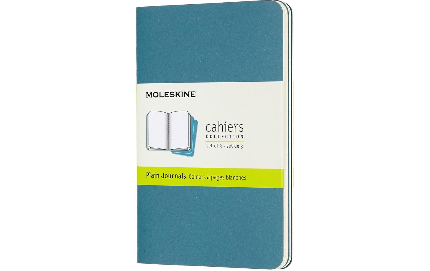 Moleskine Notizbuch Classic 9x14 cm blau, blanko, 3er Set