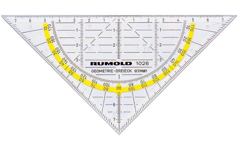Rumold Geo-Dreieck Duo 16 cm, Skala 2 x 7 cm, ohne Griff
