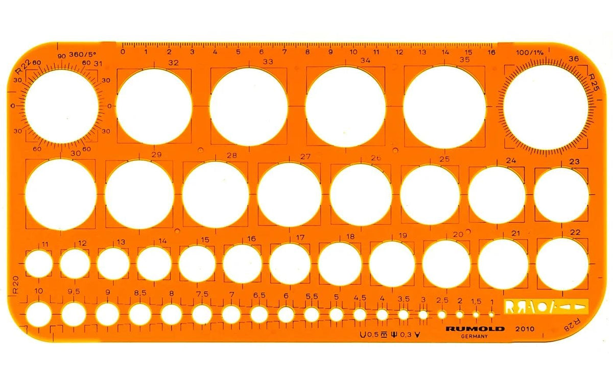 Rumold Profi Kreisschablone Durchmesser 1,0 - 36 mm