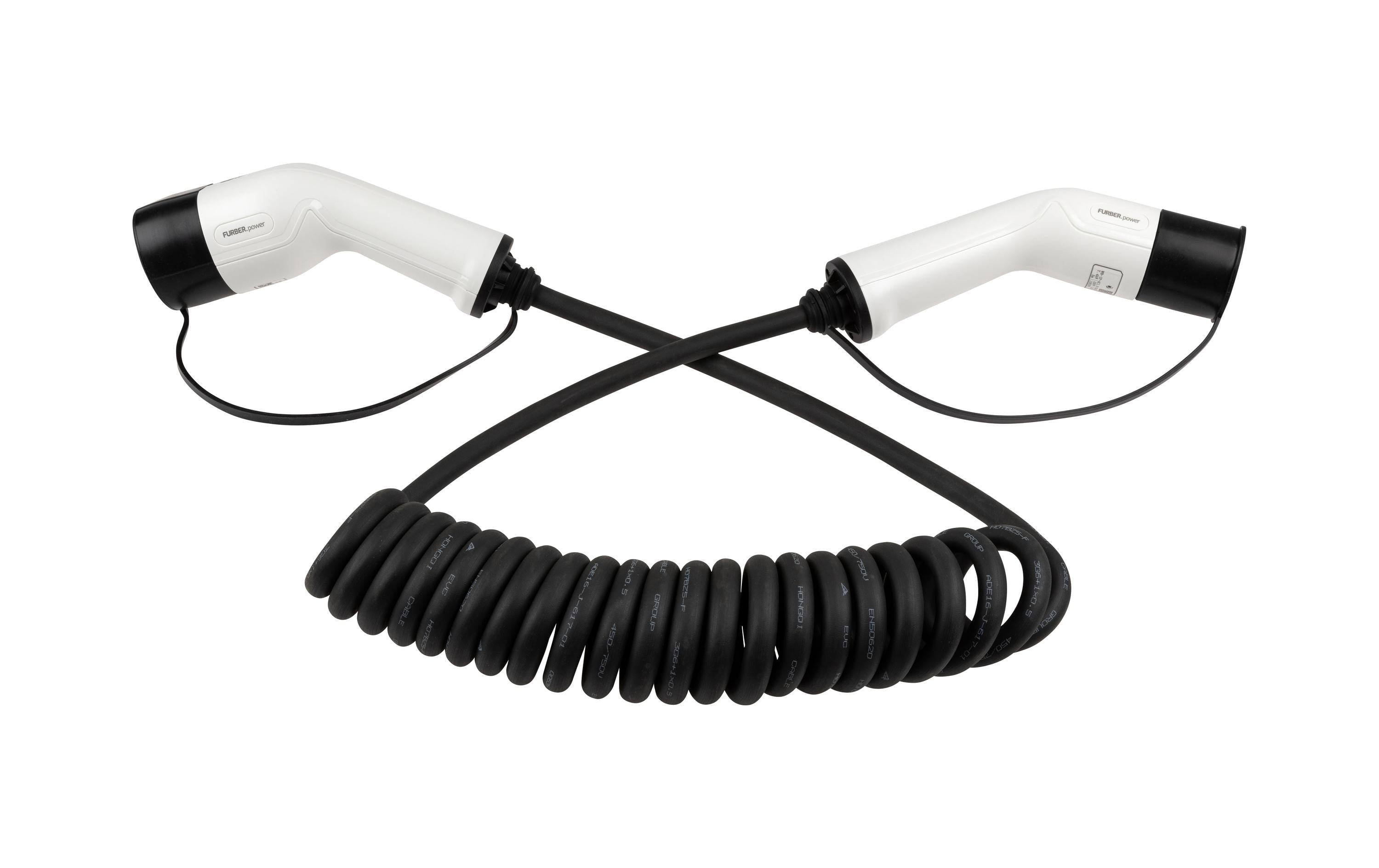 F.power Typ 2 Ladekabel THOR 7.4kW 5m S einphasig, 250V, 32A, spiralisiert
