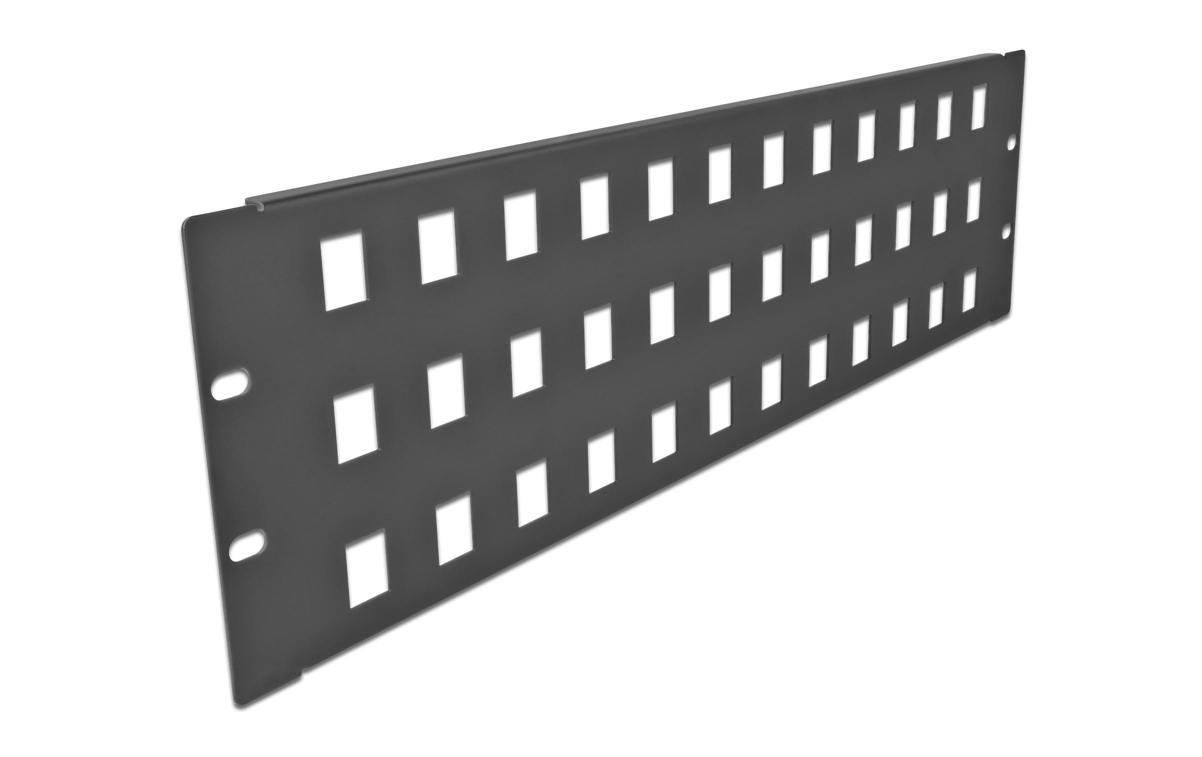 Delock 19" Keystone Patchpanel 48 Port, 3 HE, schwarz