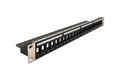 Delock 19" Keystone Patchpanel mit Entlastungsschiene, 24 Port, schwarz