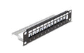 Delock 10" Keystone Patchpanel mit Entlastungsschiene,12 Port,1 HE,schwarz