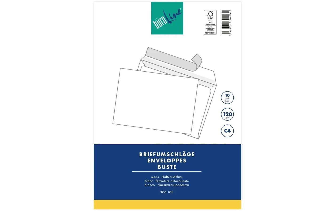 BüroLine Couverts Blister C4, ohne Fenster, 10 Stk
