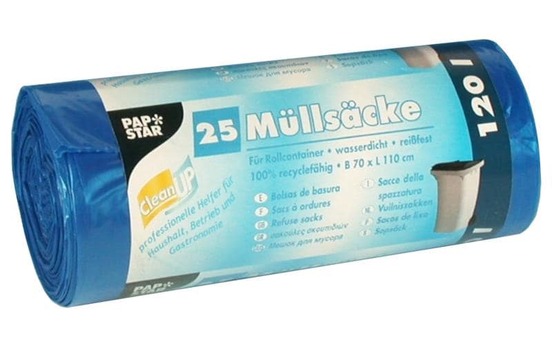 Weita Kehrichtsack 120L/blau Pack à 25 Stk,o. Verschluss