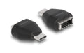 Delock Adapter USB-C zu USB3.2 Key A Stecker zu Buchse, schwarz, bis zu 10 Gbps