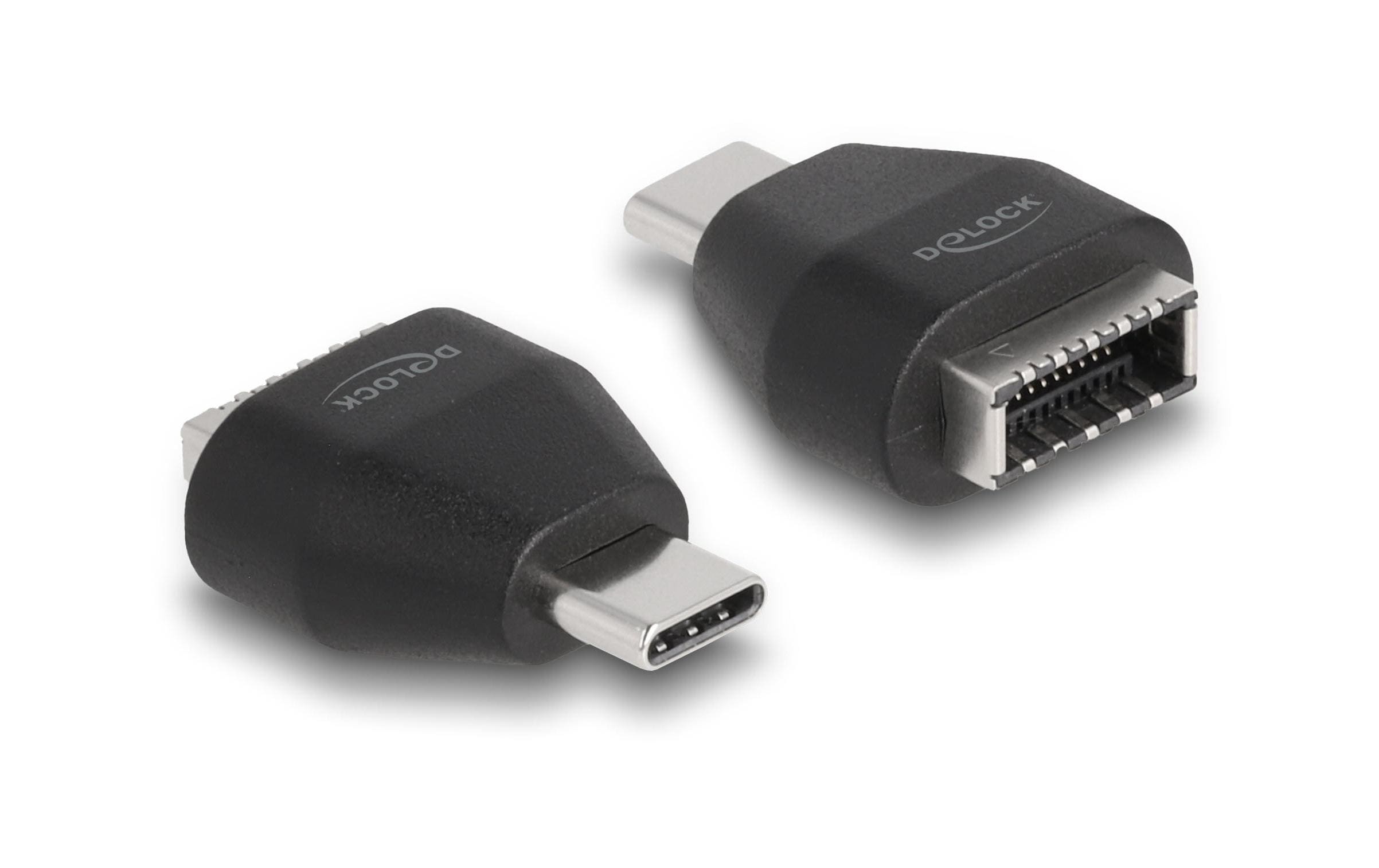 Delock Adapter USB-C zu USB3.2 Key A Stecker zu Buchse, schwarz, bis zu 10 Gbps