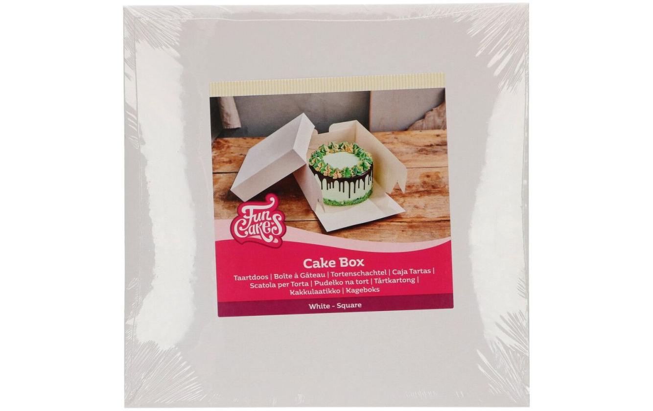 FunCakes Tortenbox weiss - 25x25x15cm Box ist hergestellt aus festem Karton