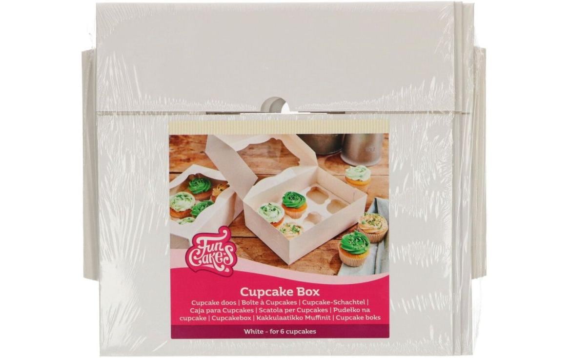 FunCakes Cupcake Box für 6 Stk. 3 Boxen und 3 Einlagen