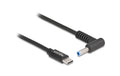 Delock Ladekabel USB-C-4.5x3.0mm zu HP Stecker, 1.5m, schwarz, 20 V