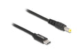 Delock Ladekabel USB-C-5.5x2.5mm Stecker Stecker, 1.5m, schwarz, 20 V
