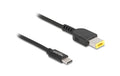Delock Ladekabel USB-C-11.0x4.5mm zu Lenovo Stecker, 1.5m, schwarz, 20 V