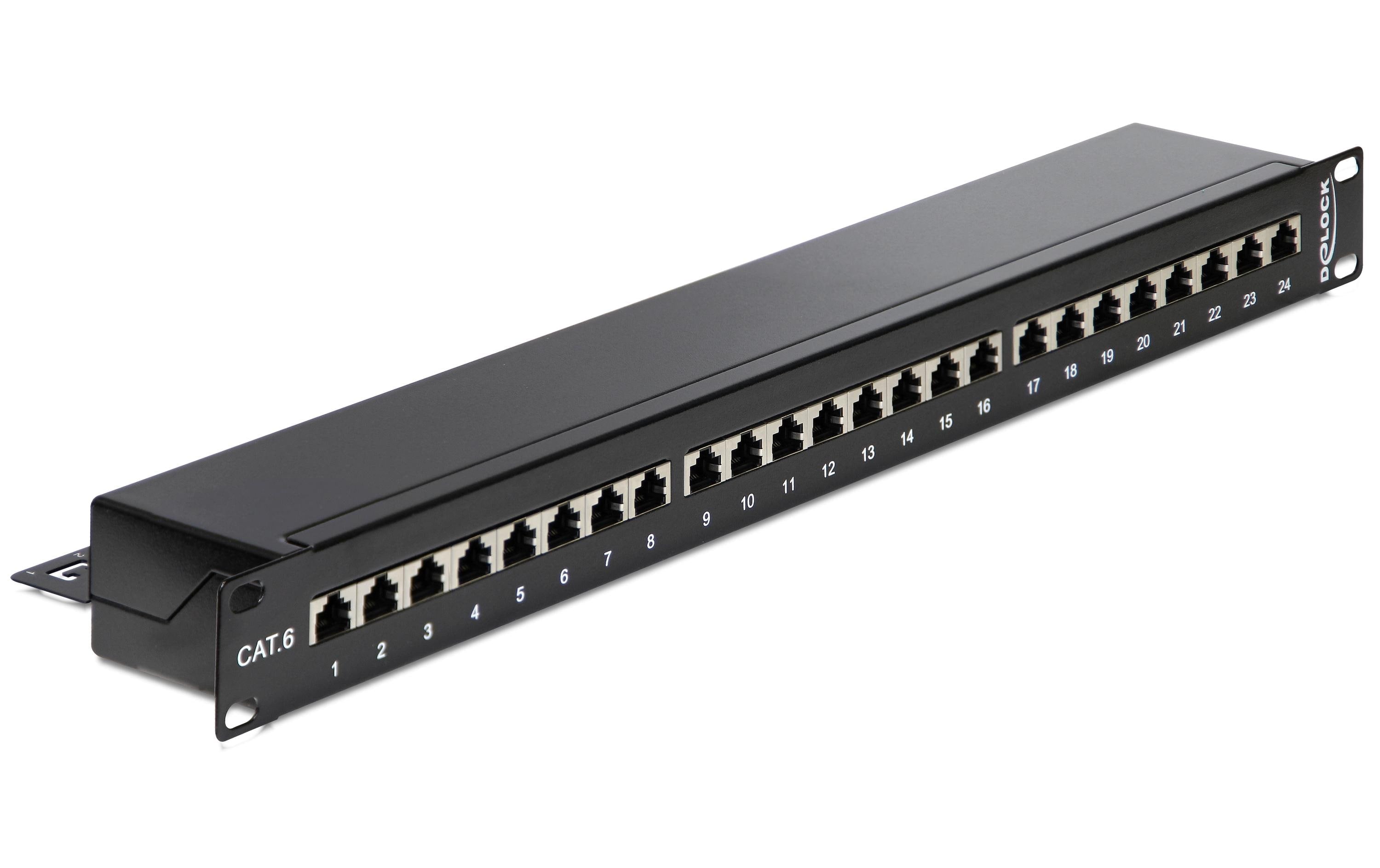 Delock 19" Patchpanel 24 Port Cat.6, schwarz