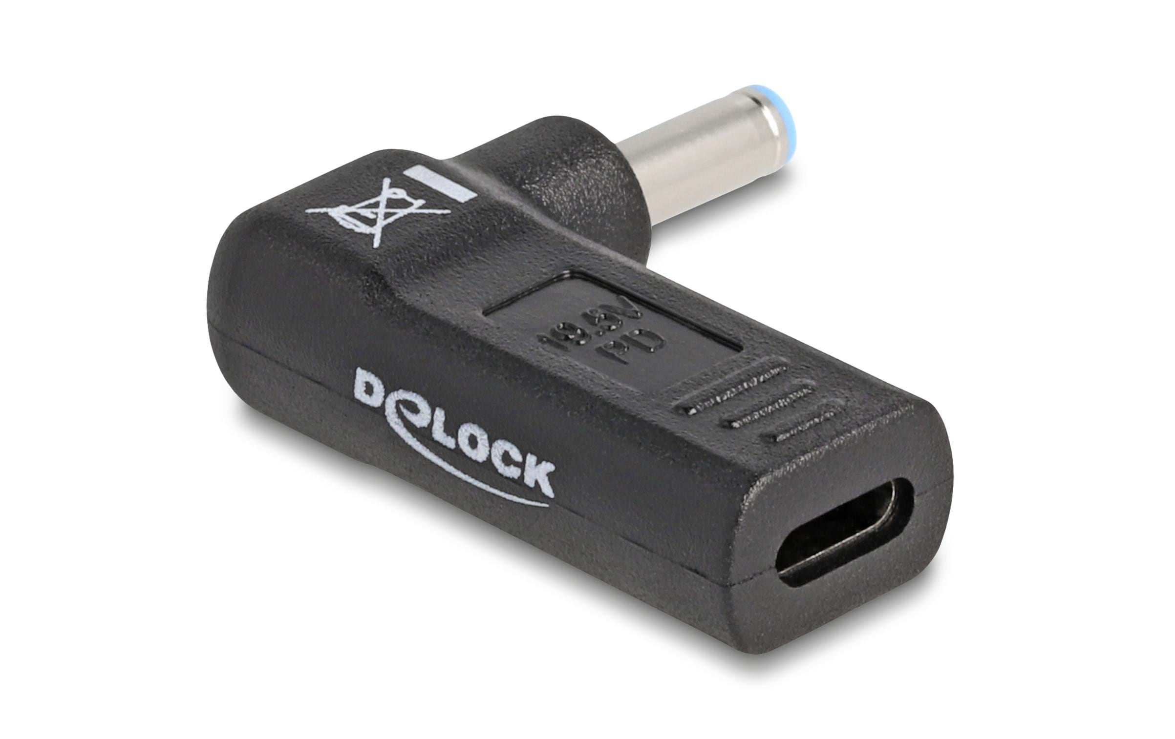 Delock USB-C zu HP 4.5x3.0mm Adapter Buchse zu Stecker 90°, gewinkelt
