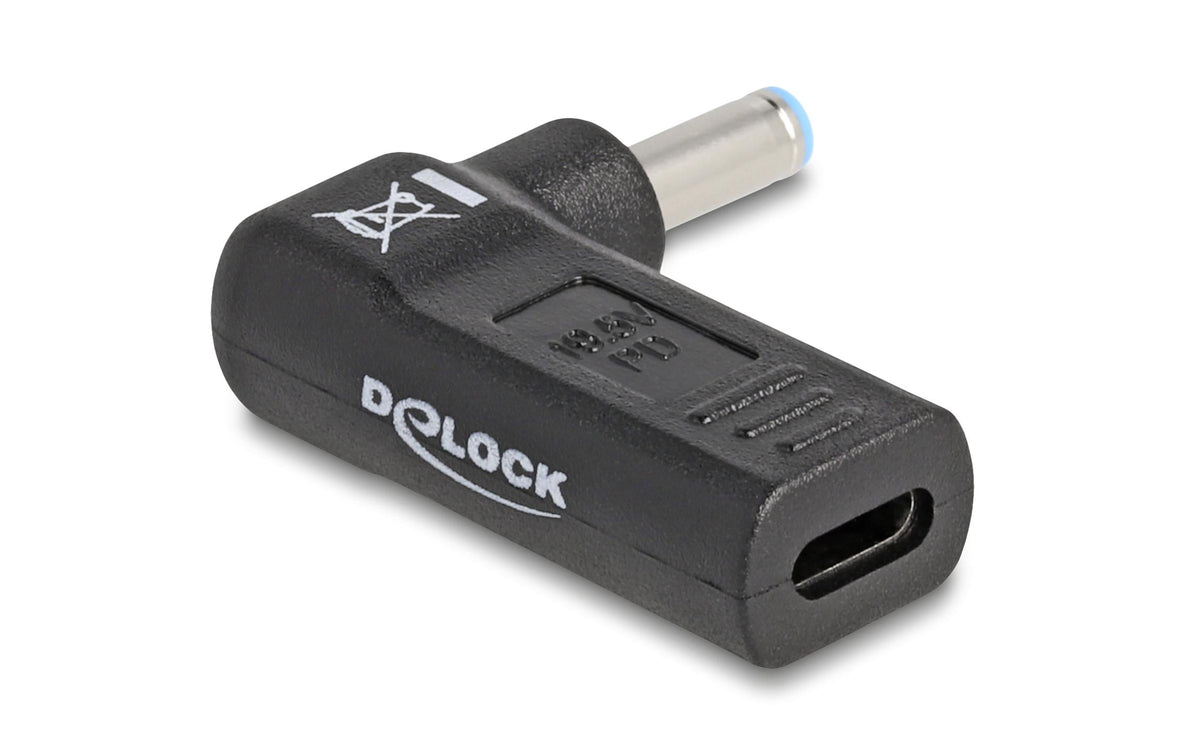 Delock USB-C zu HP 4.5x3.0mm Adapter Buchse zu Stecker 90°, gewinkelt