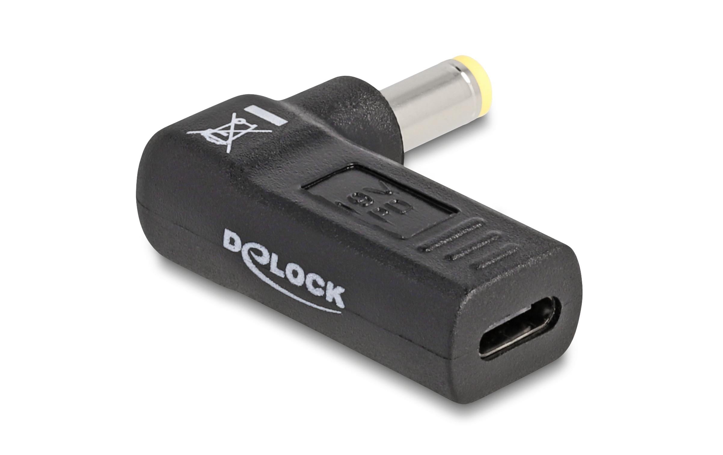 Delock USB-C zu Acer 5.5x1.7mm Adapter Buchse zu Stecker 90°, gewinkelt