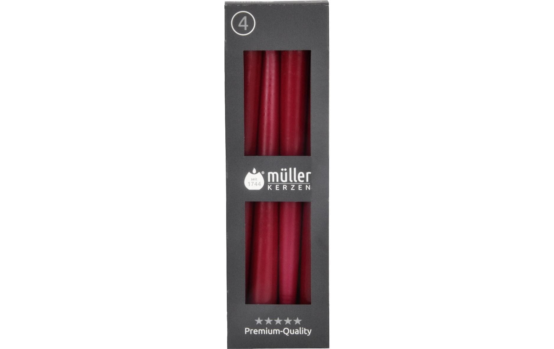 Müller Spitzkerzen glatt bordeaux 24.5x2.2 cm