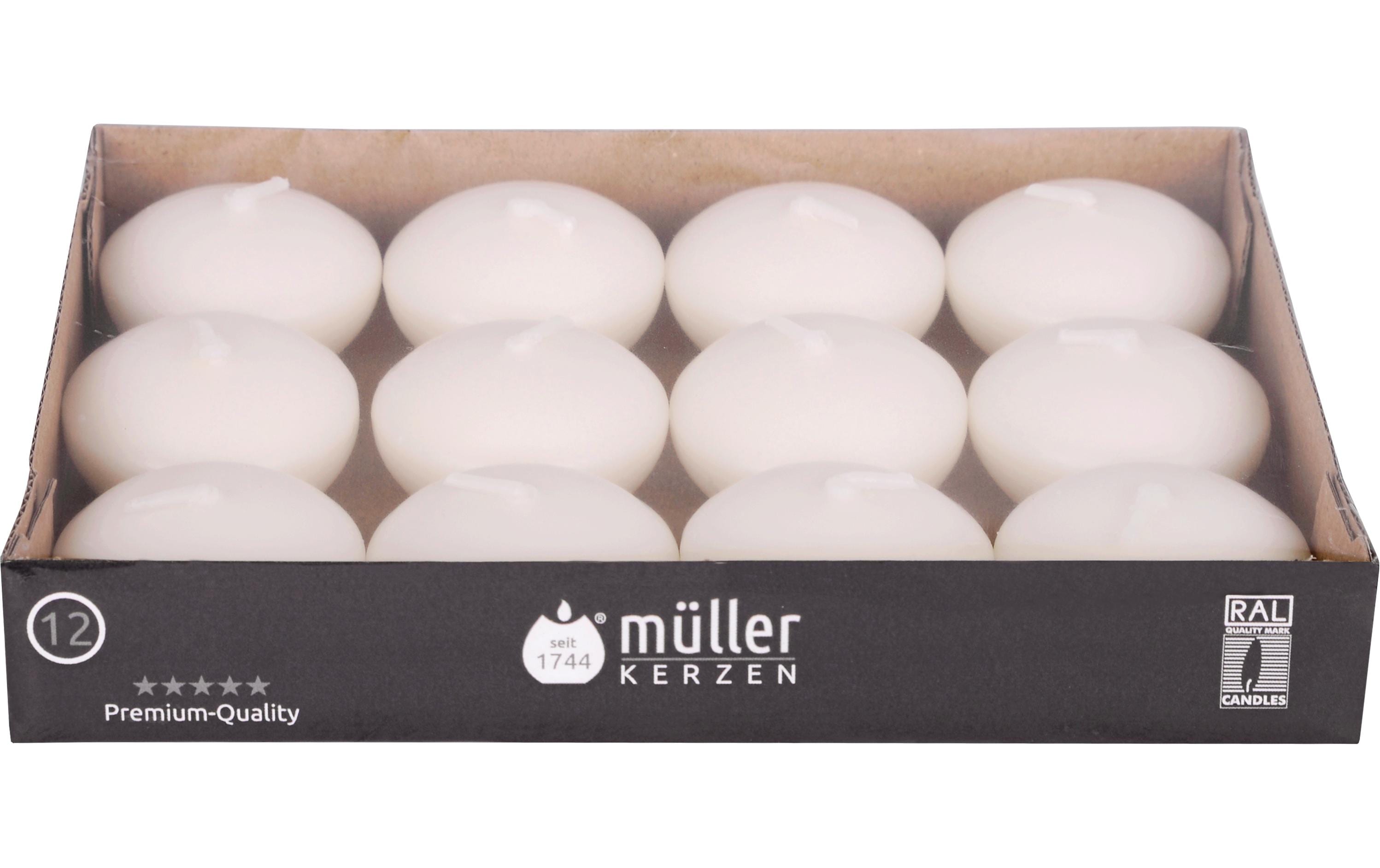 Müller Schwimmkerzen 12er crème 3x4.5 cm